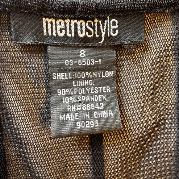 Metrostyle Dress Black Sz 8 Whimsigoth Fairycore Glam Mesh Beading Formal Prom - Picture 8 of 9